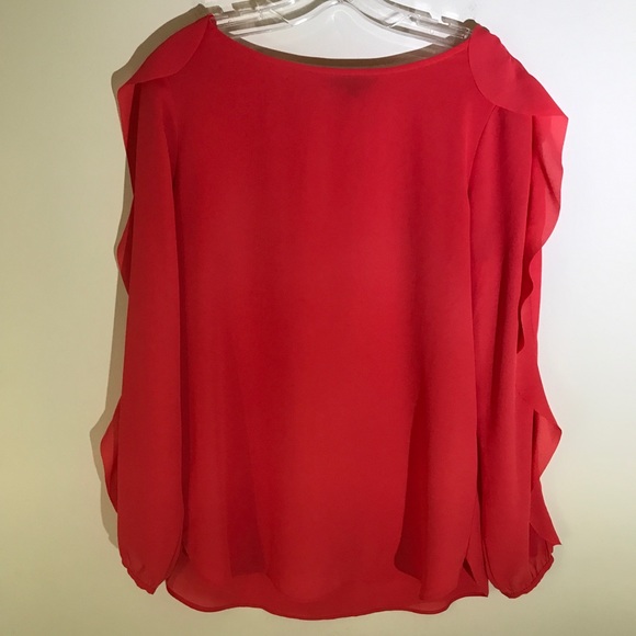 Banana Republic Red Blouse with Ruffles - Picture 3 of 4